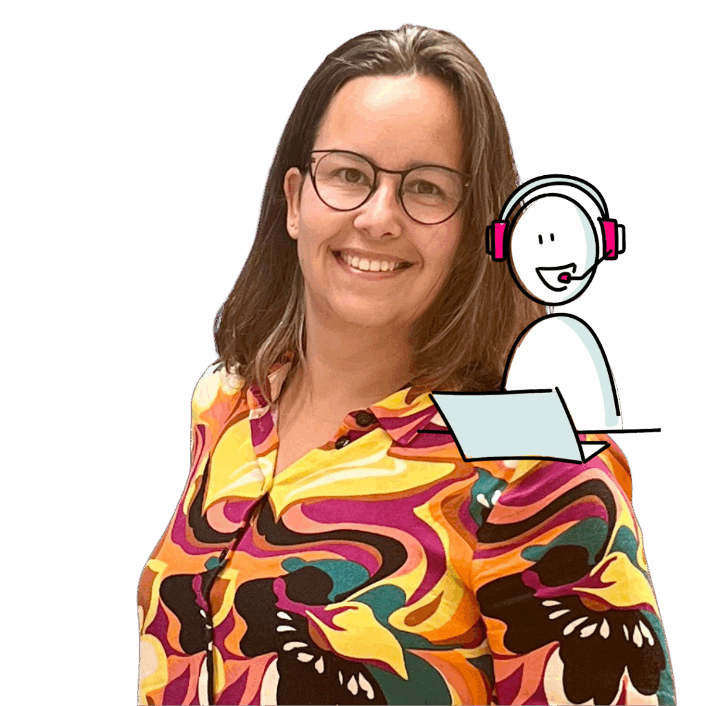 Sigrid met klantenservice medewerker