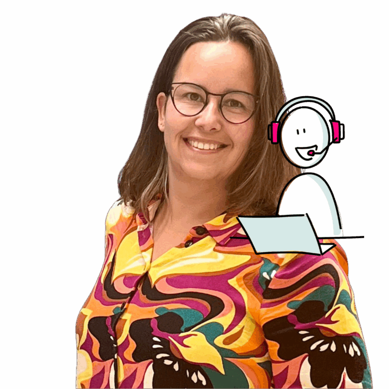 Sigrid met klantenservice medewerker